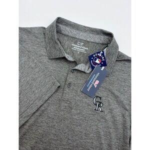 Colorado Rockies Gray Polo Shirt Men L Vineyard Vines‎ Performance Striped NWT